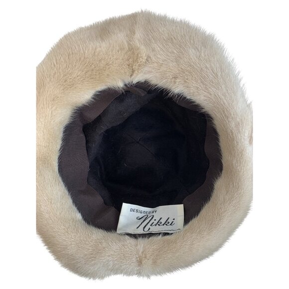 Vintage Mink Fur Bucket Hat Designed by Nikki Small 21” 50s/60s Retro Chic main image 6